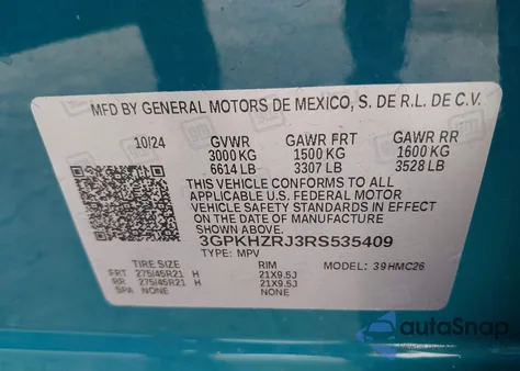 2024 Honda Prologue Elite from USA, damaged, VIN 3GPKHZRJ3RS535409